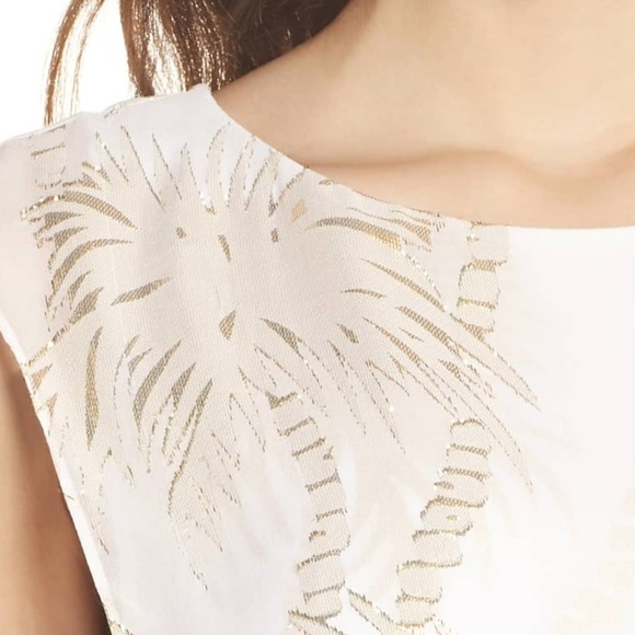 Lilly Pulitzer White Silk Calissa Metallic Dress L - Picture 2 of 8
